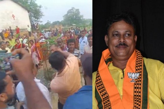 BJP leader Kajal Das was arrested after a Video reeled Viral on Social Media during an Attack on the Presiding Office on East Tripura Lok Sabha Poll day BJP leader Kajal Das was arrested after a Video reeled Viral on Social Media during an Attack on the Presiding Office on East Tripura Lok Sabha Poll day